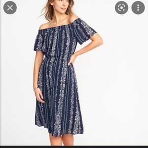 Old Navy Blue Floral Off Shoulder Dress